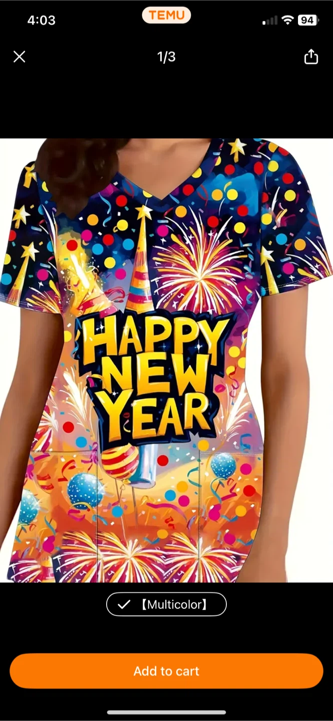 Happy New Year Multicolor Dress