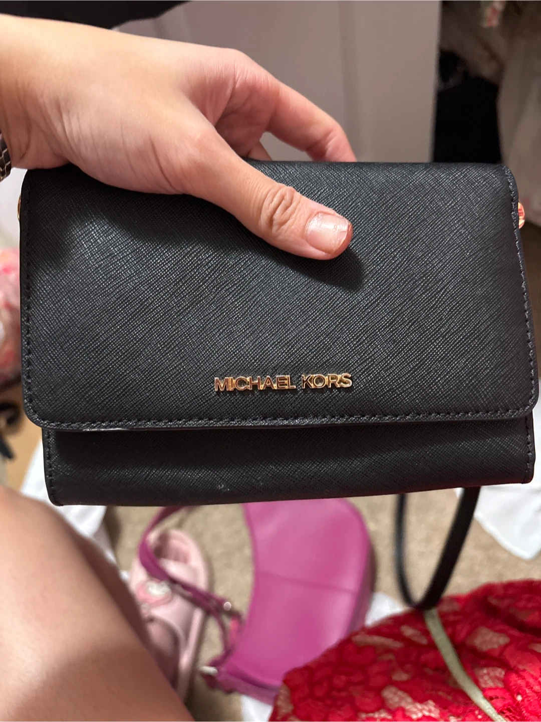 Michael Kors Black Crossbody Wallet