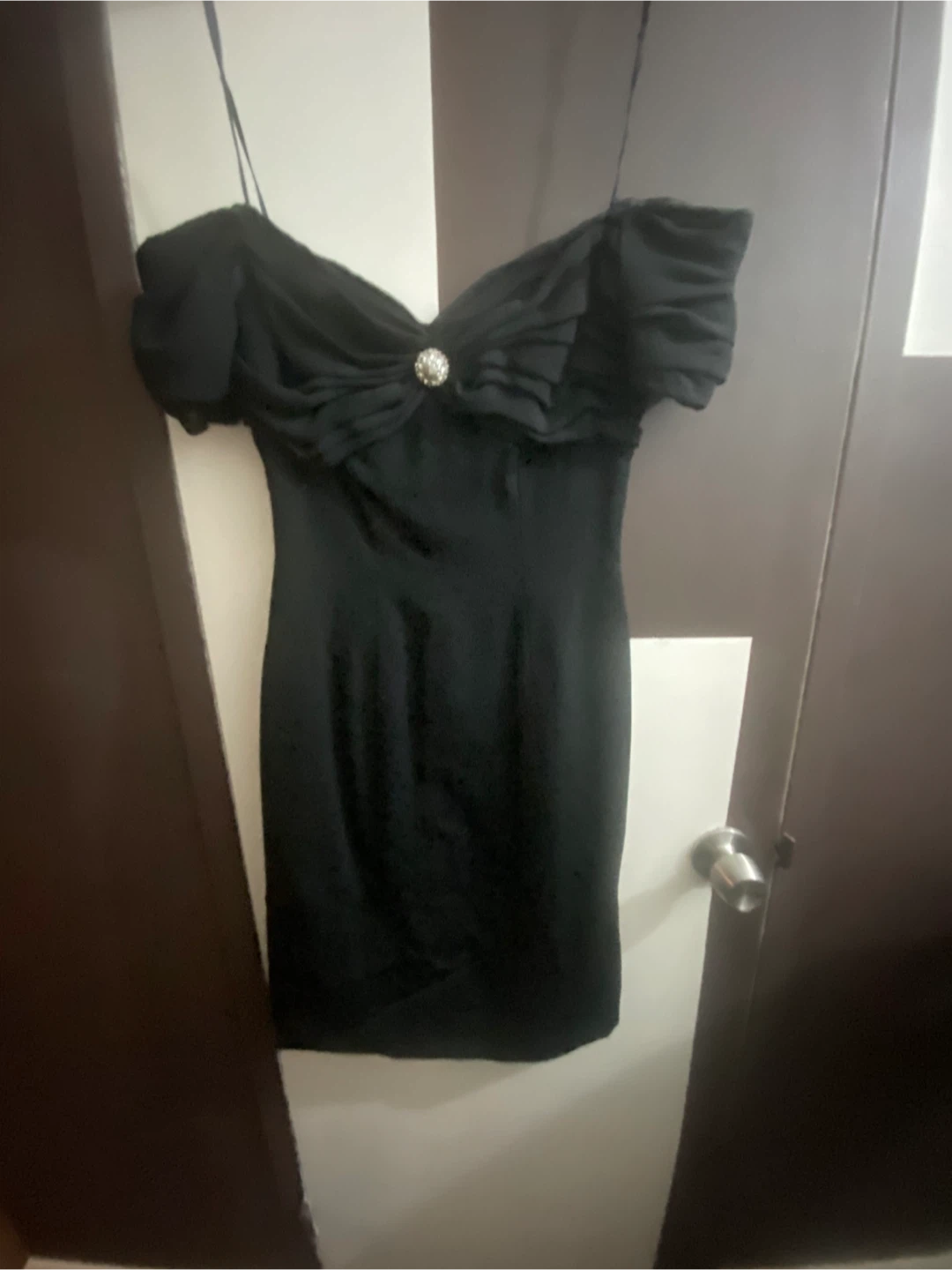 Custom-made Black Off-Shoulder cocktail Dress