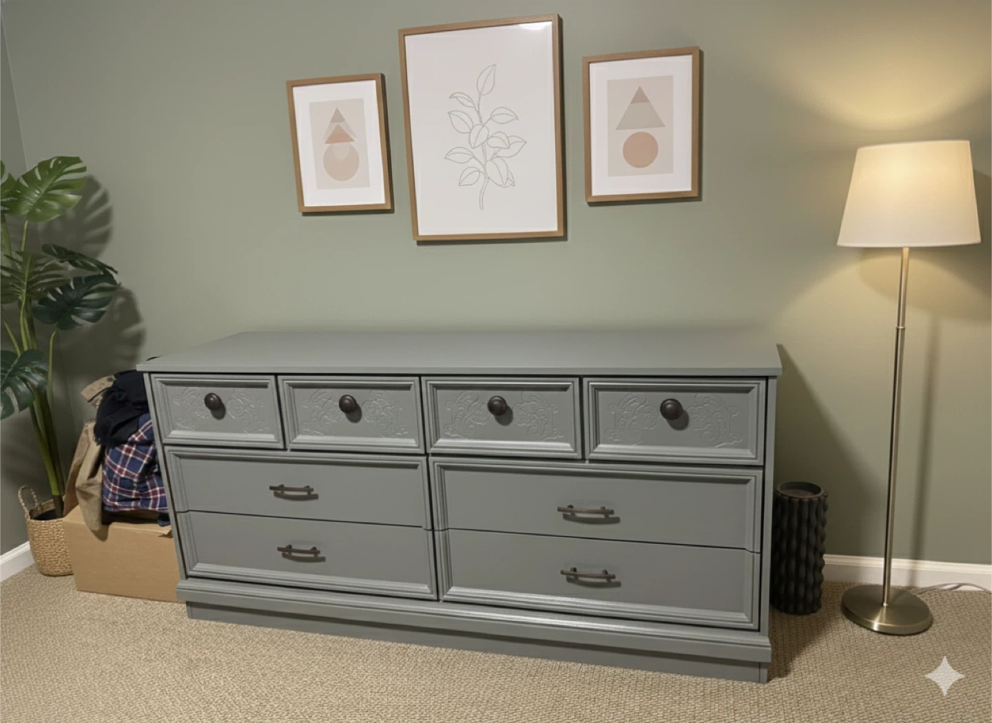 Grey Dresser with Drawers