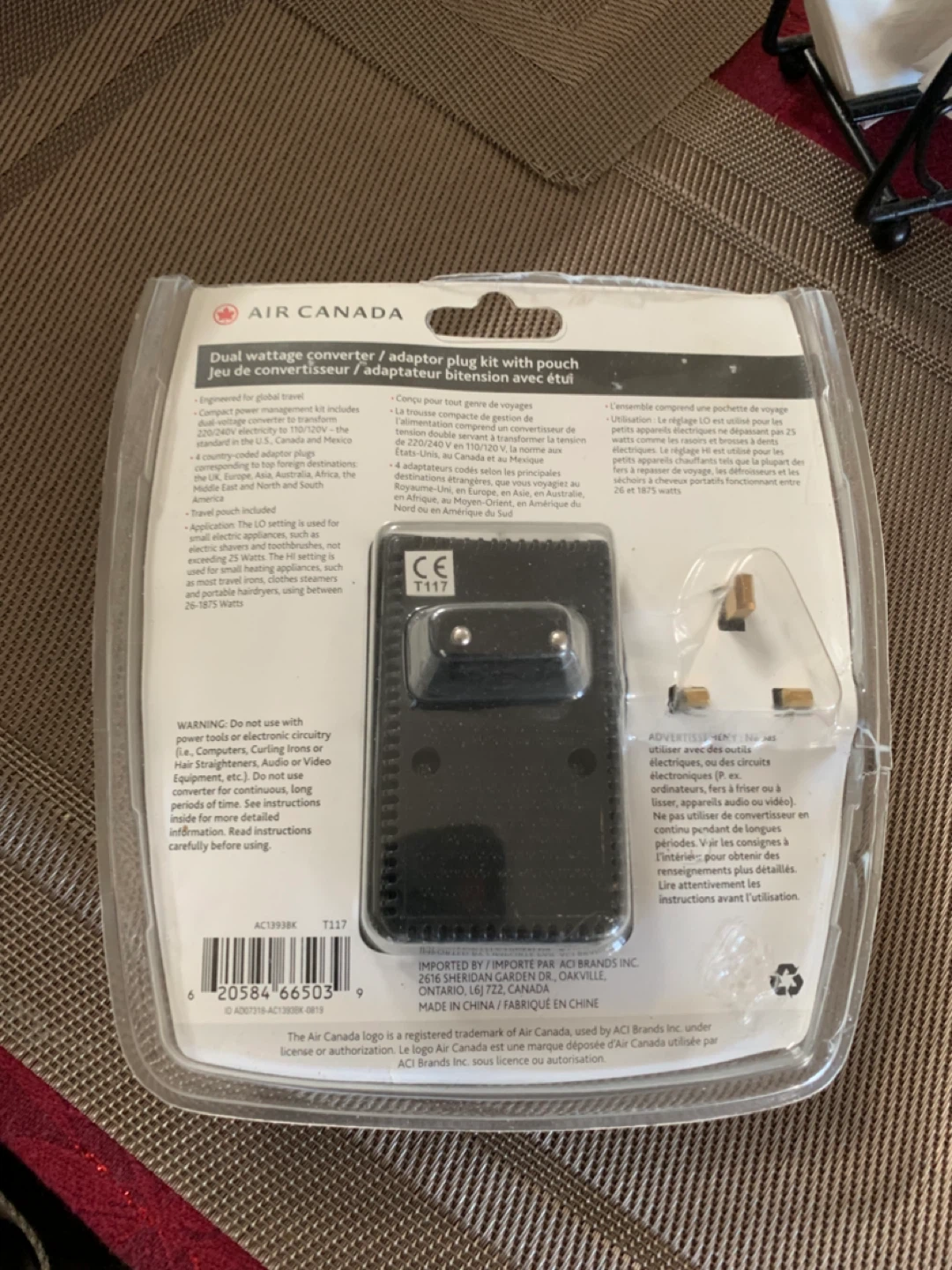 Air Canada Dual Wattage Converter - New in Package - photo 2