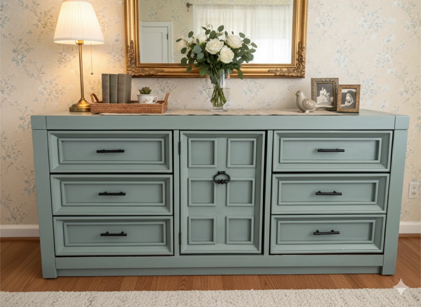 Bassett Furniture Dresser, Mint Green