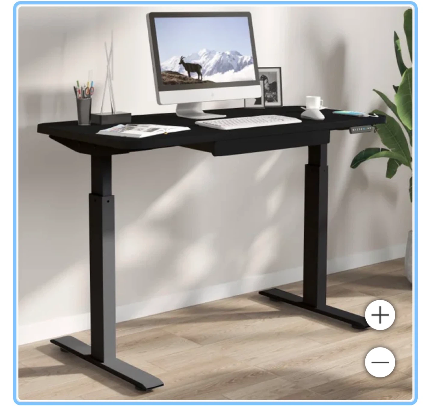 Black Adjustable Standing Desk (48”x24”)
