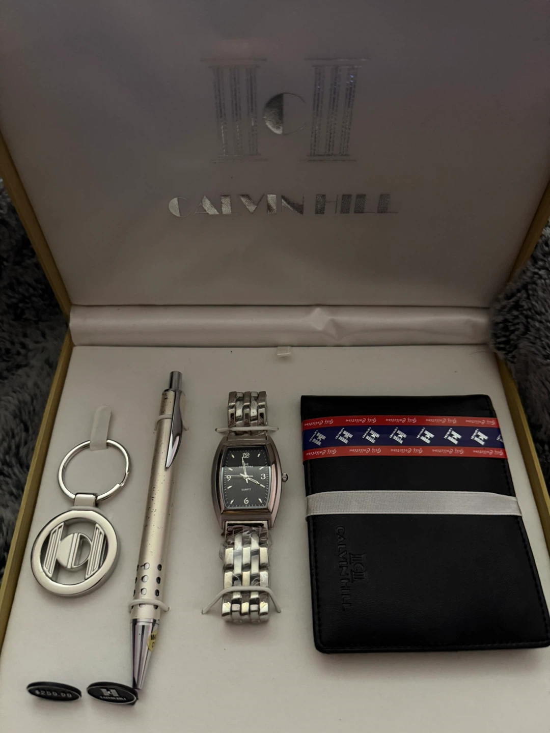 Calvin Hill Men Gift Set - Watch, Wallet, Pen & Keychain