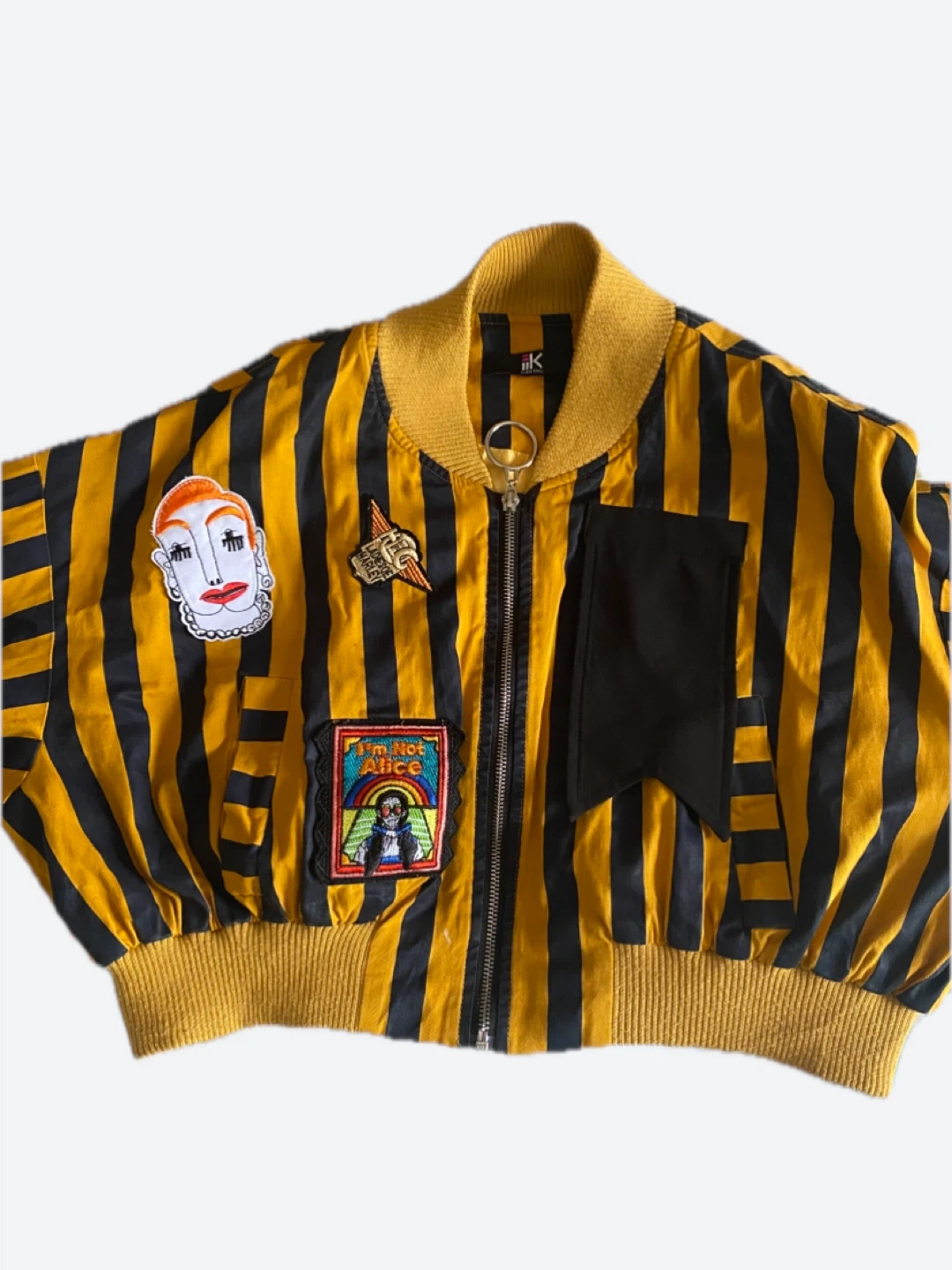 Isabel Klein XS Striped Bomber Jacket