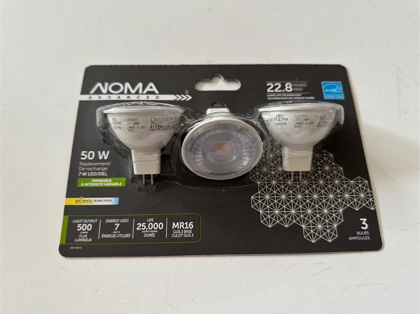 NOMA Advanced 50W MR16 Bulbs - 3 Pack - New