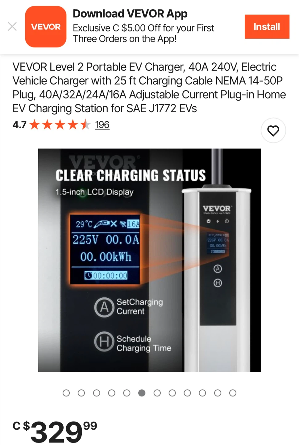 VEVOR Level 2 Portable EV Charger - photo 4