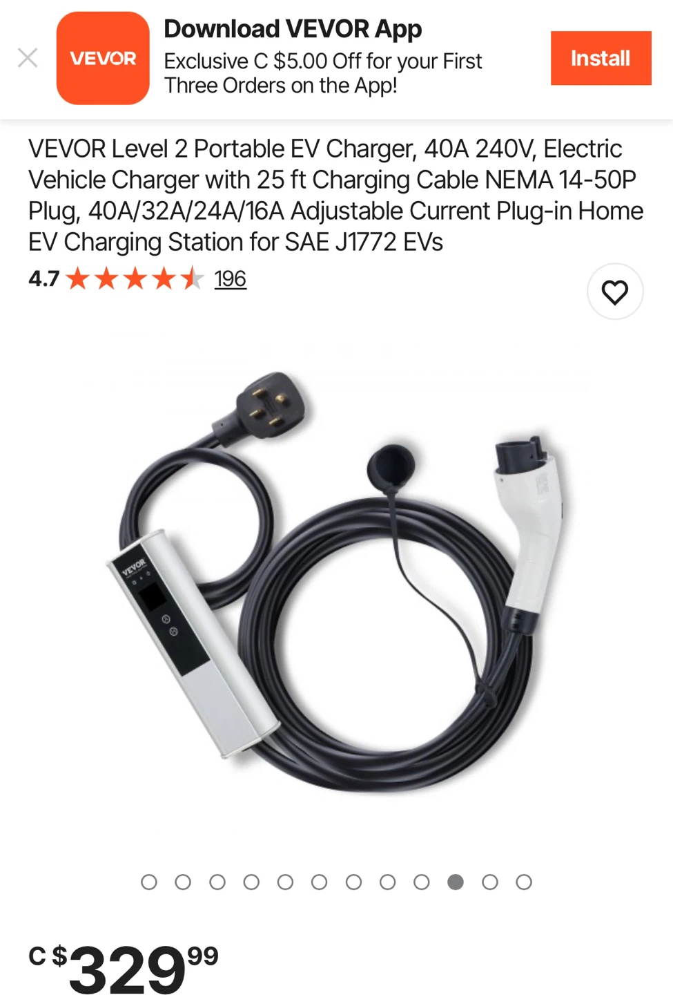 VEVOR Level 2 Portable EV Charger - photo 3