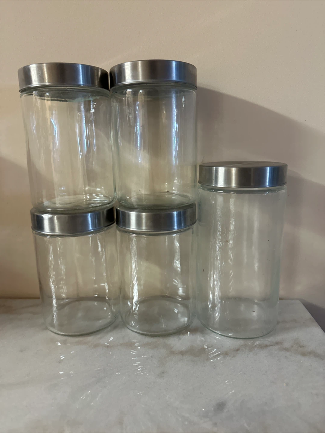 Glass Jars with Metal Lids (Set of 5)