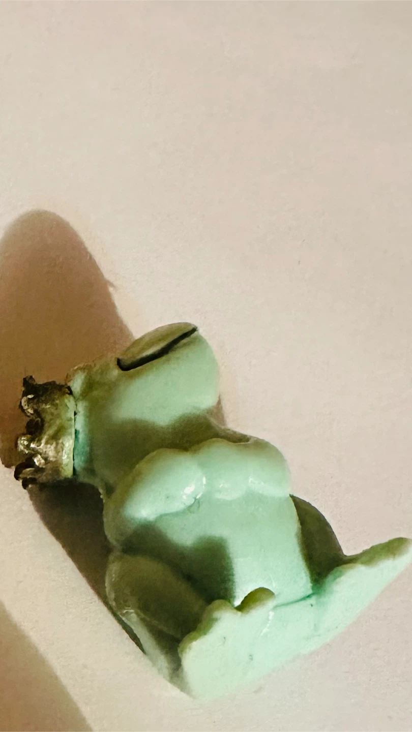 Cute Light Green Frog Figurine with Crown - photo 4