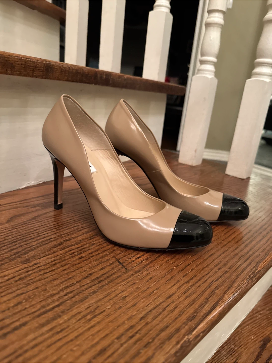 L.K. Bennett Nude & Black Heels - Size 38