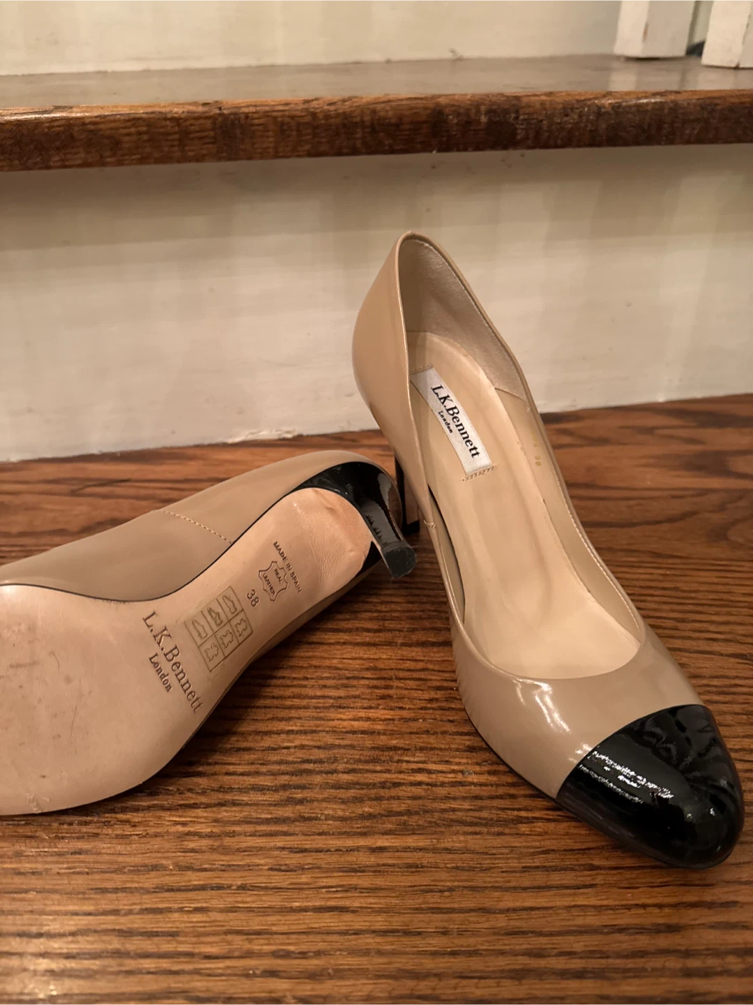 L.K. Bennett Nude & Black Heels - Size 38 - photo 3