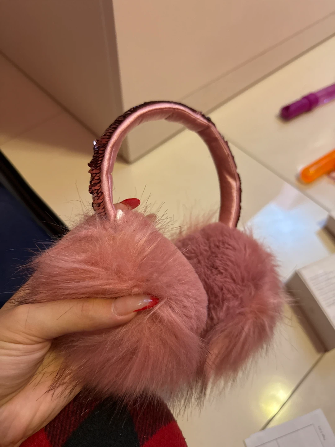 Pink Faux Fur Earmuffs
