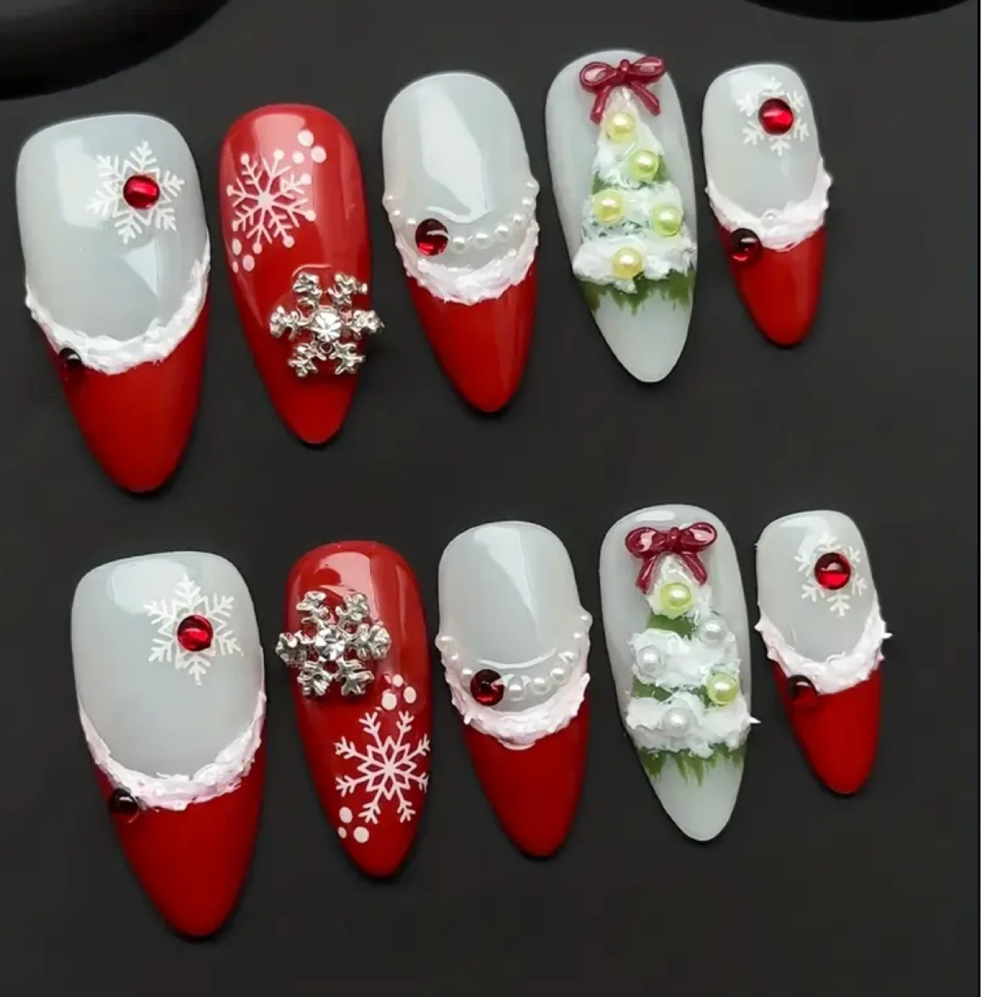 Hand made press on nails $22