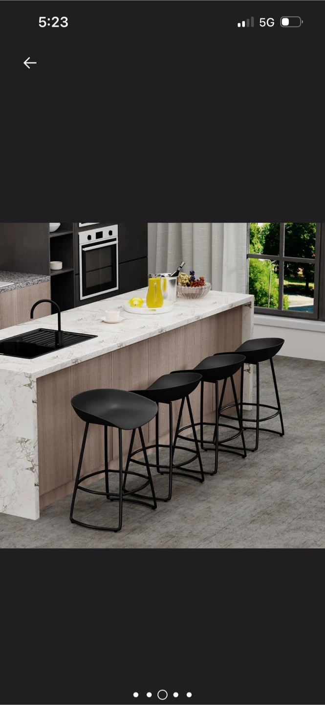 New Set of 4 Black Metal Bar Stools - photo 4