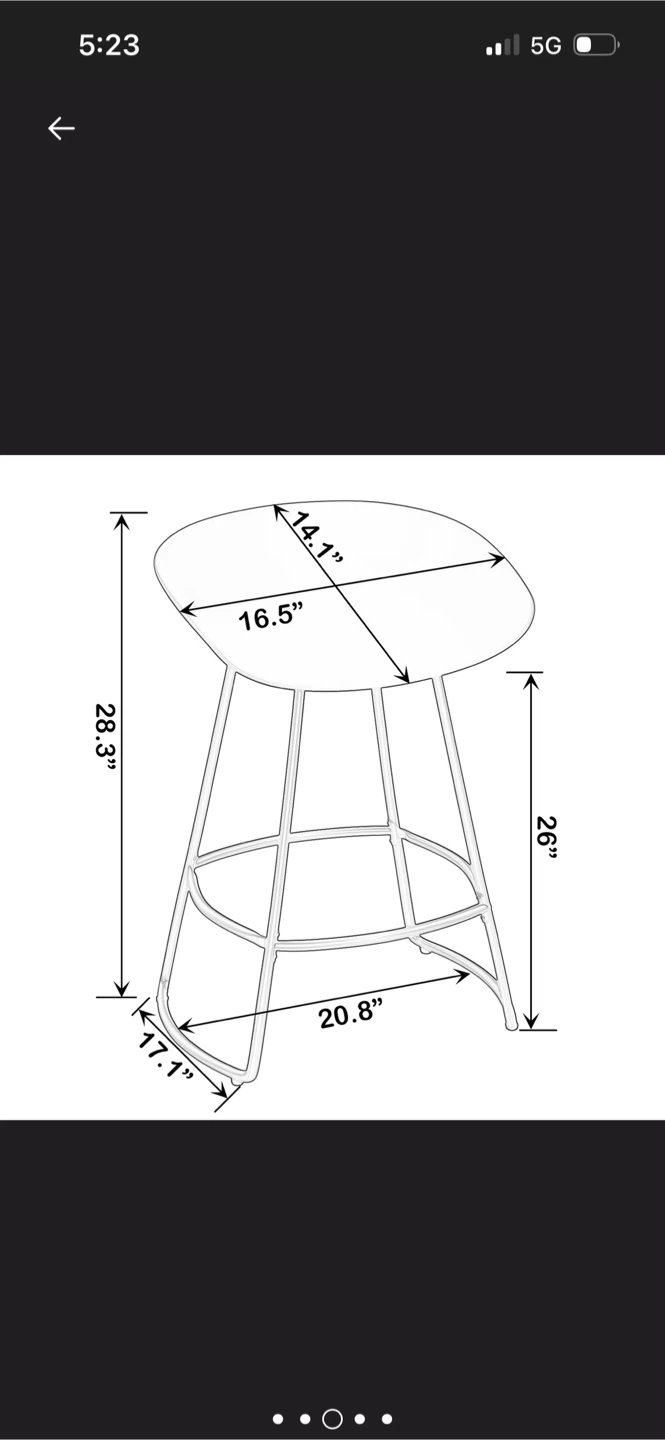 New Set of 4 Black Metal Bar Stools - photo 3