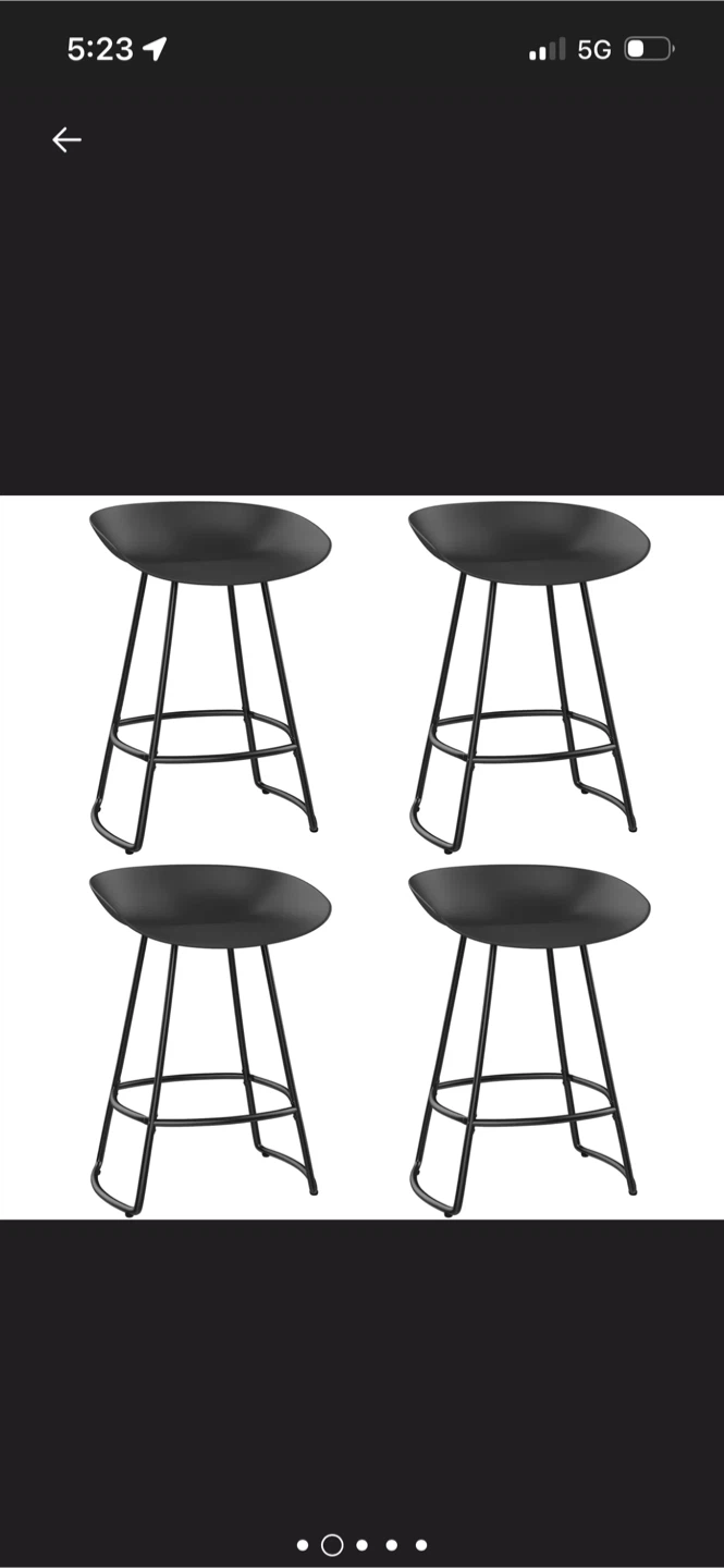New Set of 4 Black Metal Bar Stools - photo 2