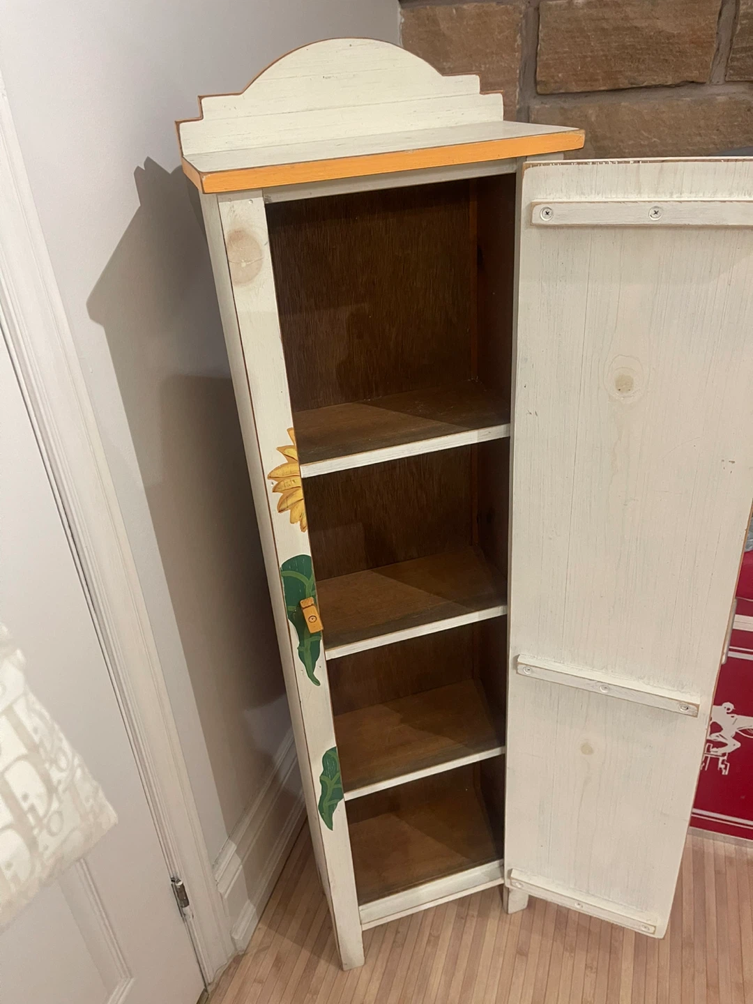 Sunflower Painted Wooden Cabinet - photo 2