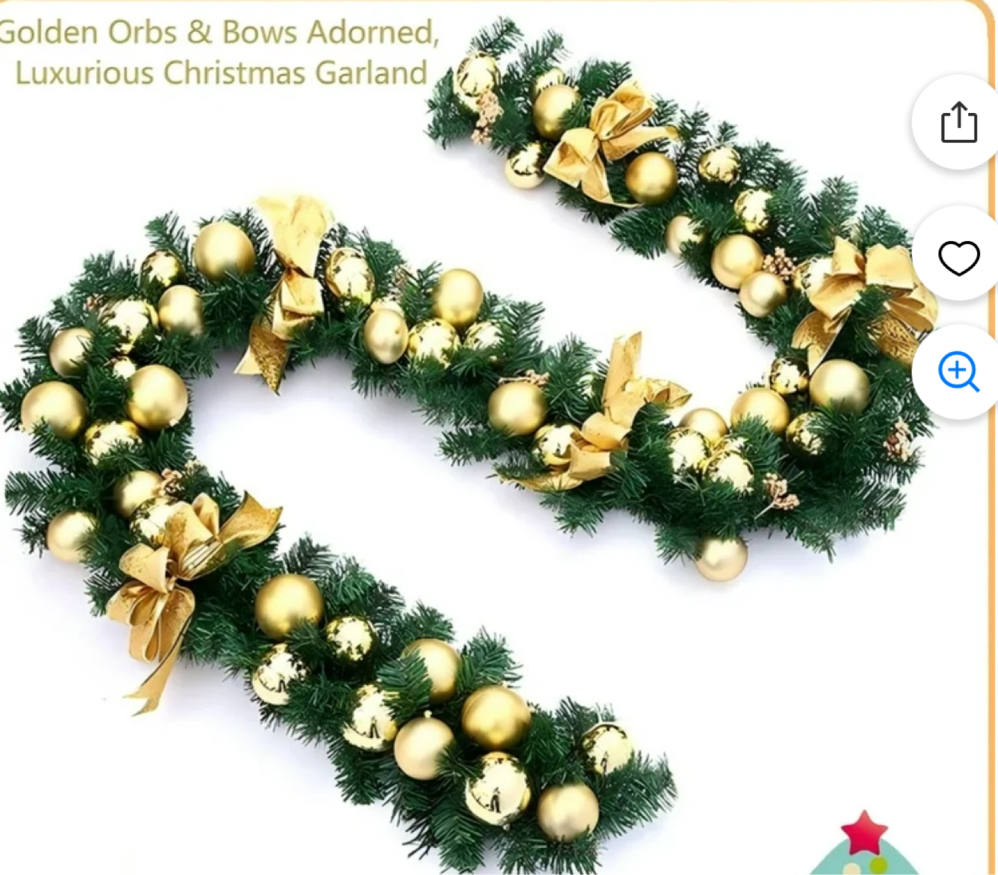 HioHa Christmas Garland 9ft w/ LED Lights - photo 2
