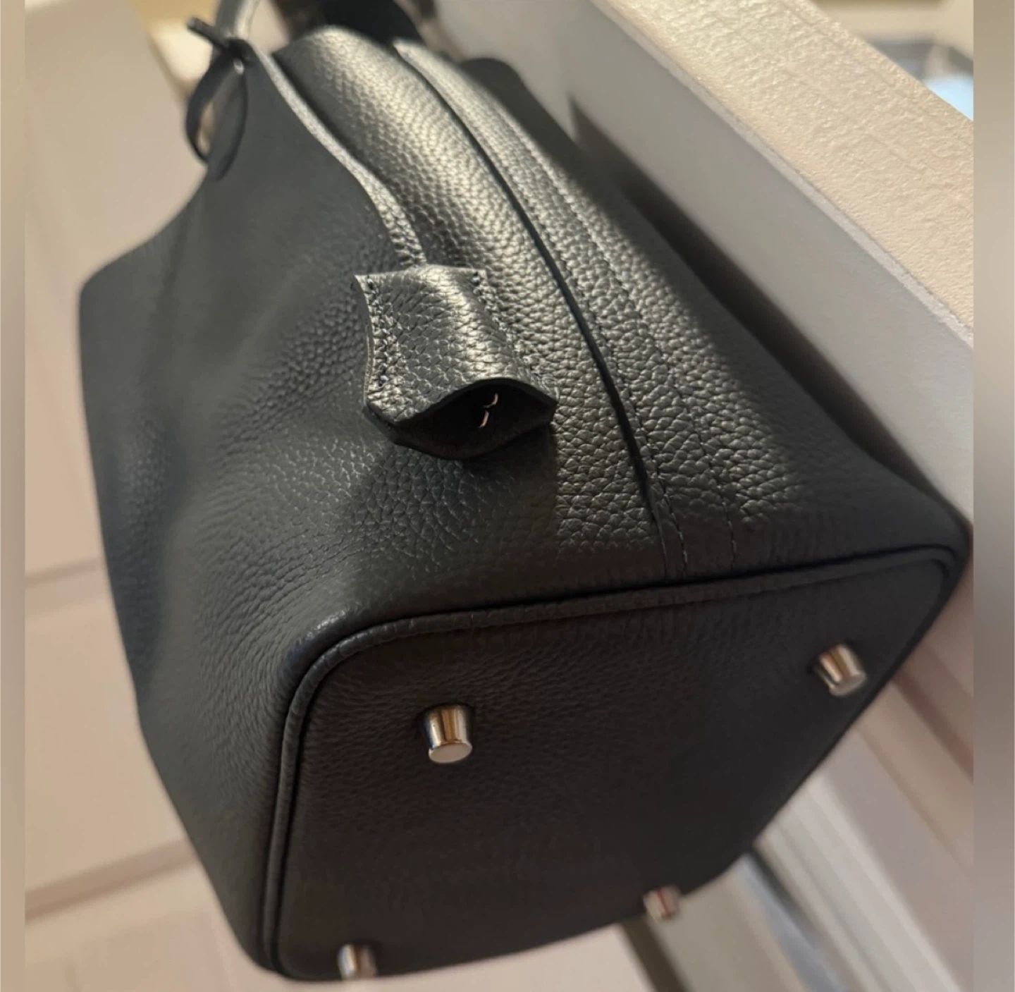 Leather Tote Bag - Grey - photo 5