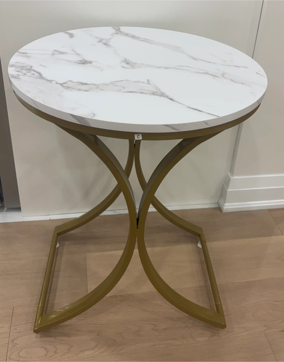Tribesigns White & Gold End Table - photo 5