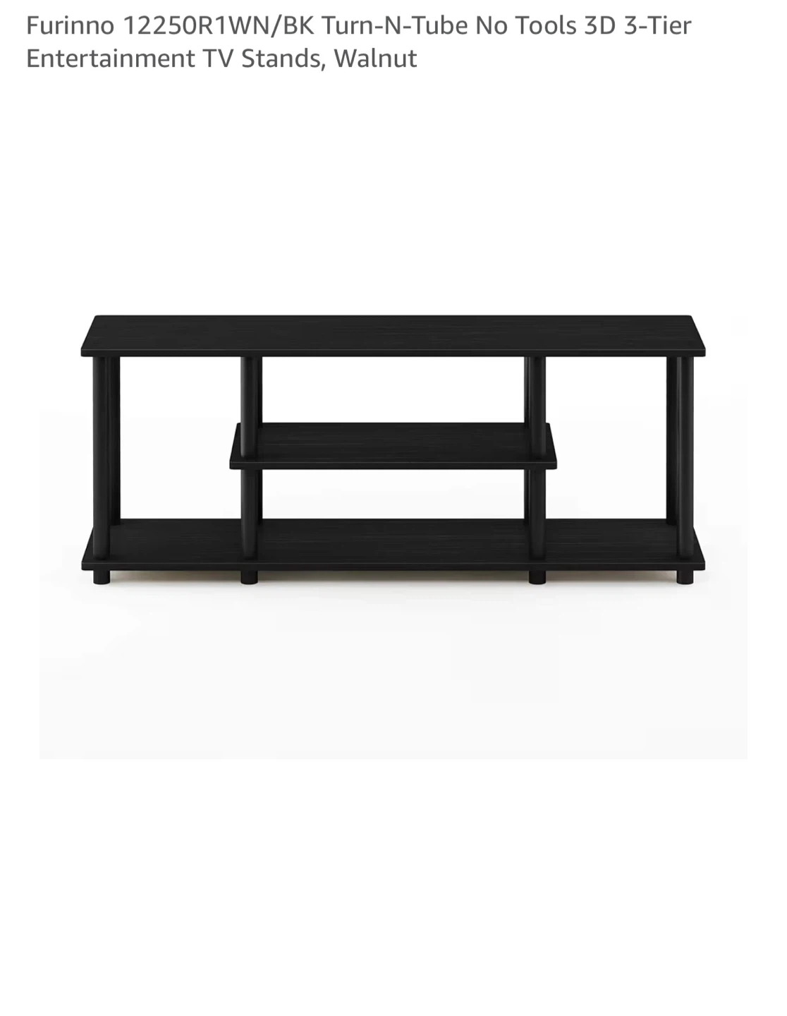 Furinno Turn-N-Tube 3-Tier TV Stand - Walnut