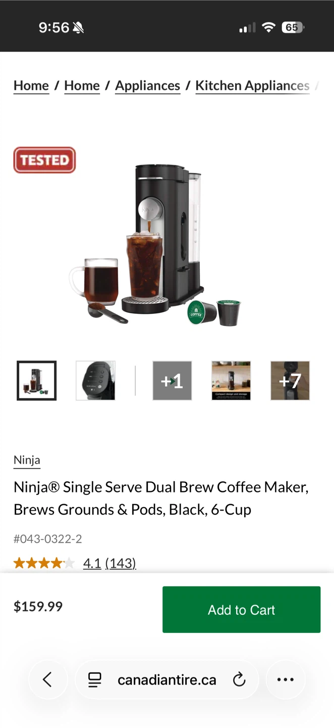 Ninja Single Serve Pods & Grounds Coffee Maker