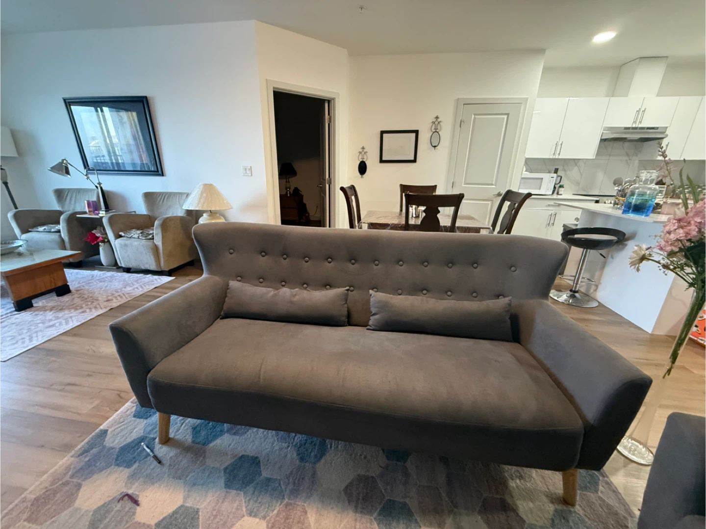 Grey Sofa with Pillows - photo 2