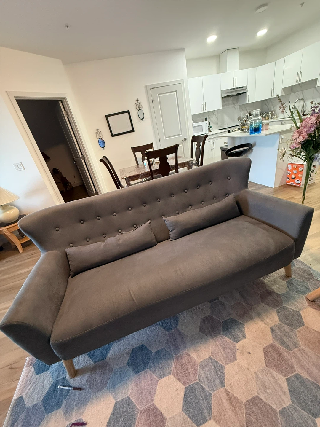 Grey Sofa with Pillows