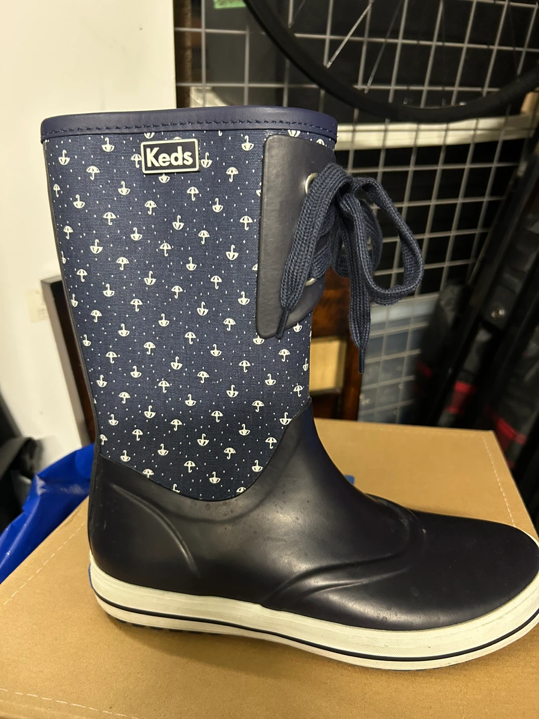 Keds Raindrop Umbrella Navy Rain Boots - Size 8 - photo 2