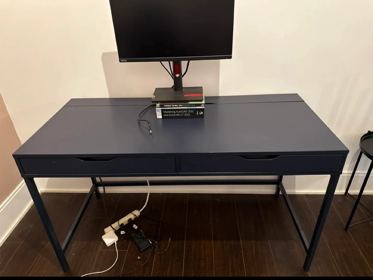 Navy Blue Desk with Drawers - photo 3
