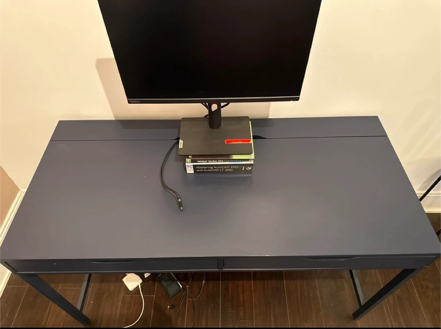 Navy Blue Desk with Drawers - photo 2