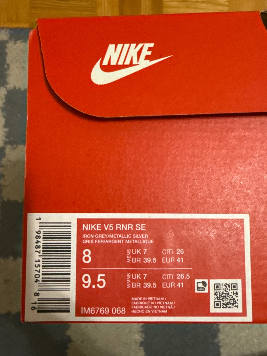 Nike V5 RNR SE Iron Grey/Metallic Silver - Men's 8 / Women's 9.5 - photo 2