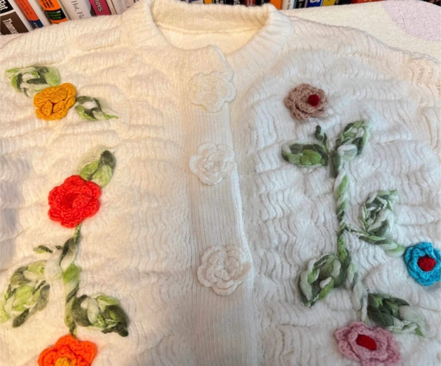 Chicwish Floral Appliqued Cardigan - Size S - photo 2