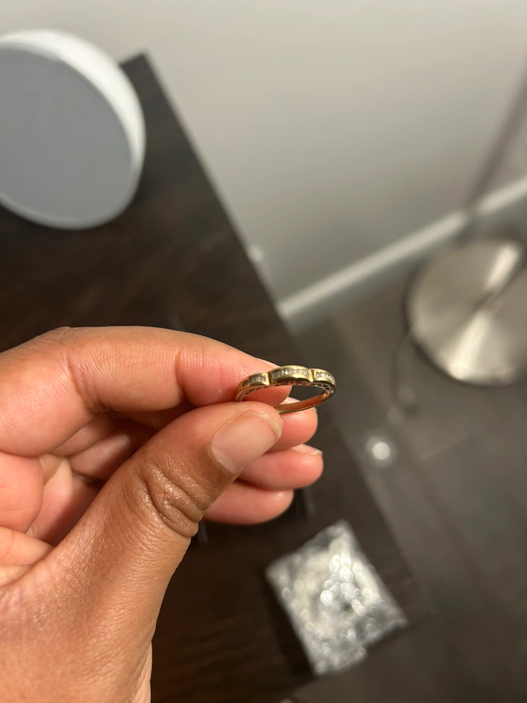10k gold ring with lab diamonds - photo 2