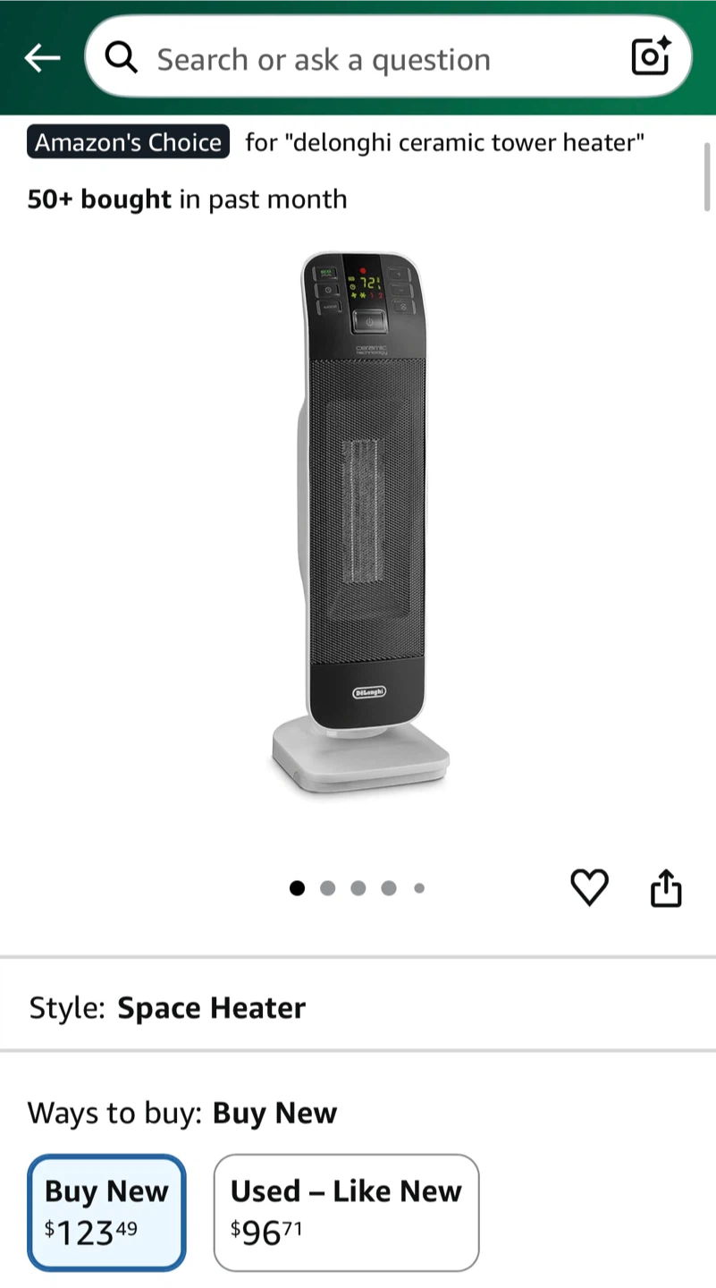 DeLonghi Ceramic Tower Heater - photo 3