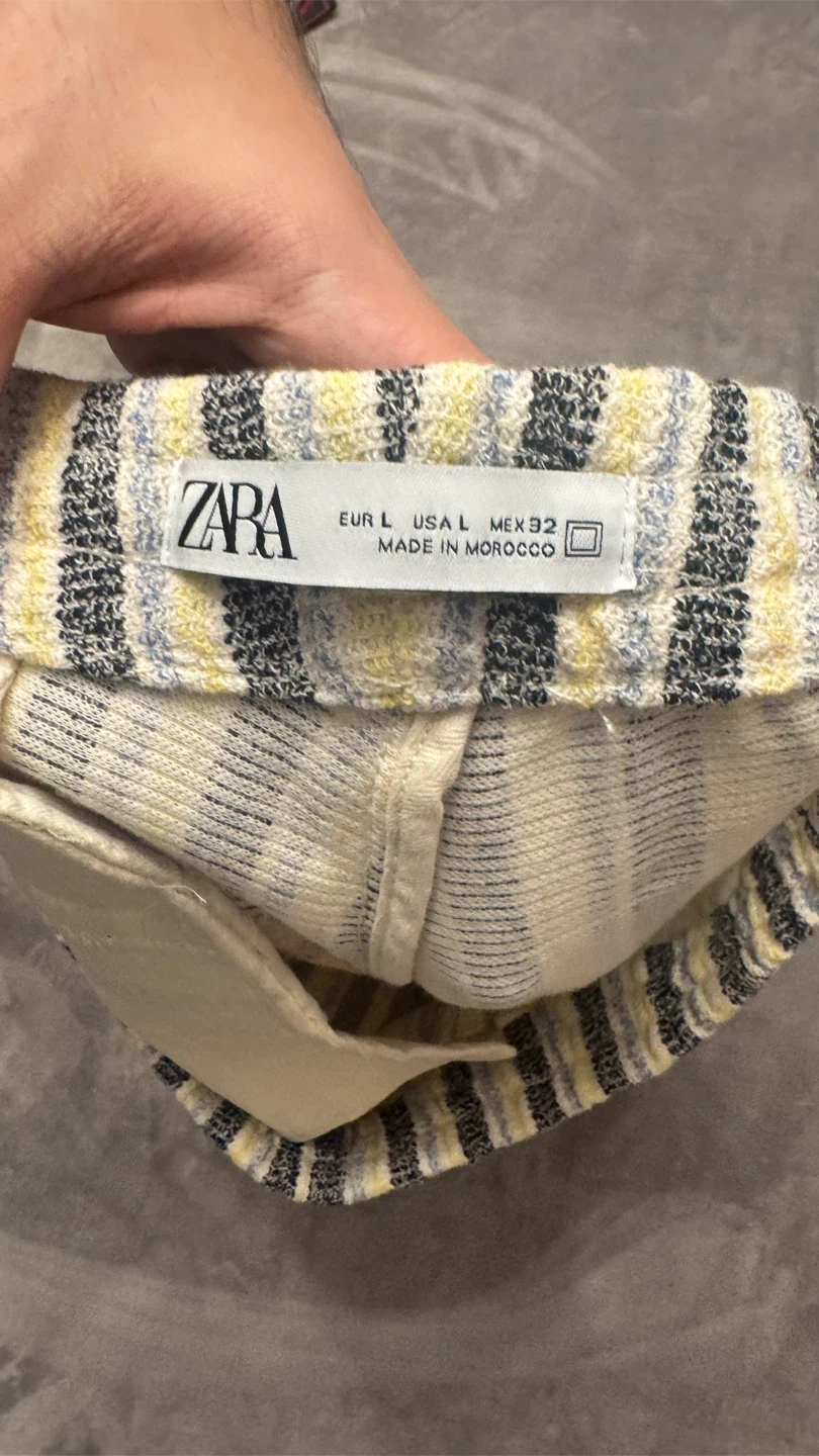 Zara Striped Terry Cloth Shorts - Size L - photo 3