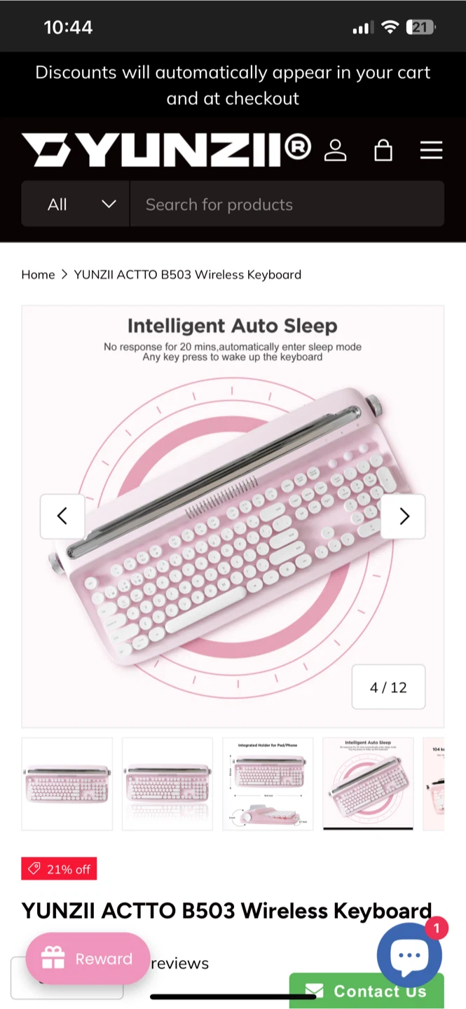 YUNZII ACTTO B503 Wireless Keyboard - Ivory - photo 5