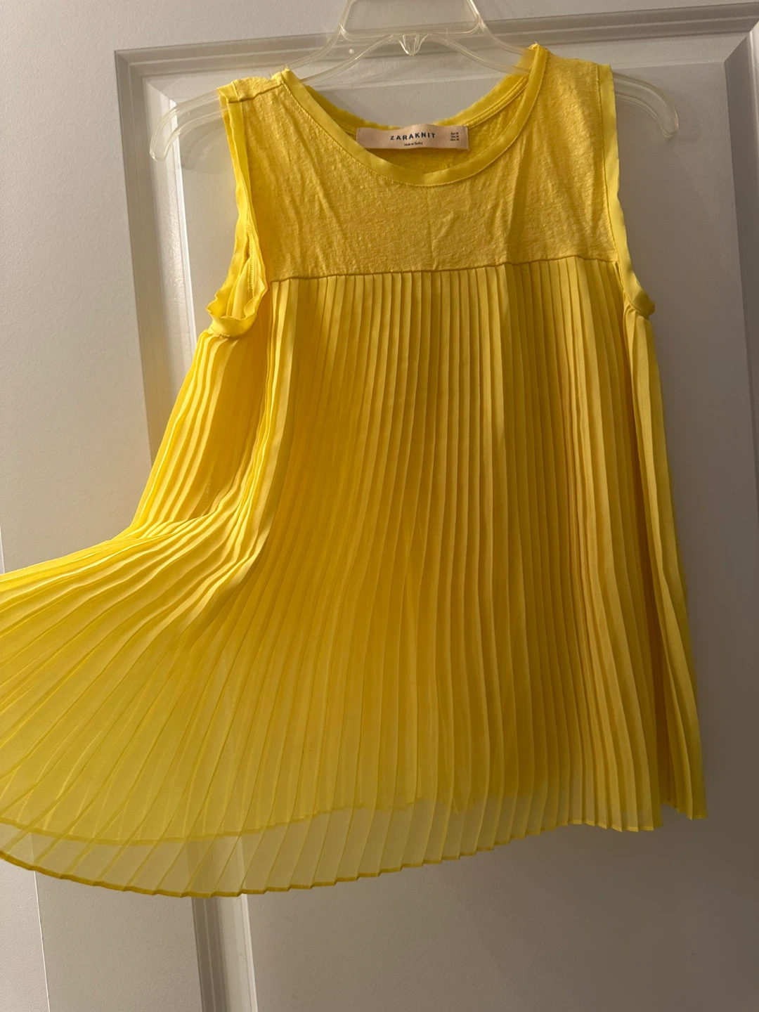 ZARA Yellow Pleated Tank Top - photo 2