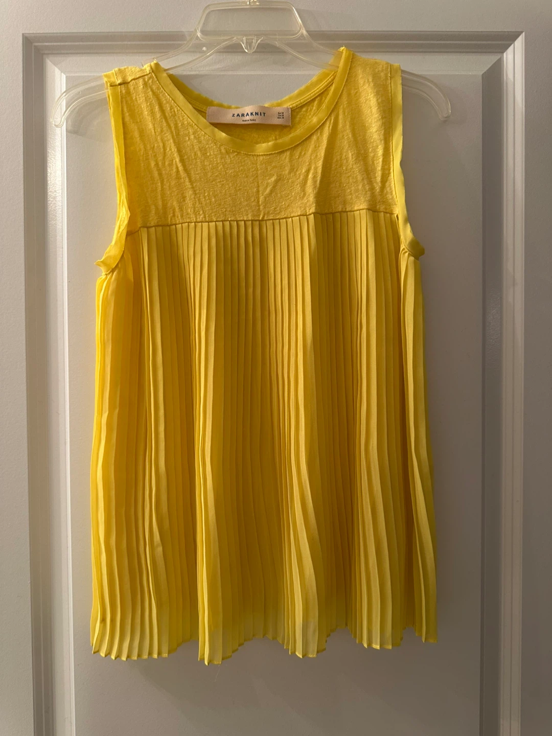 ZARA Yellow Pleated Tank Top