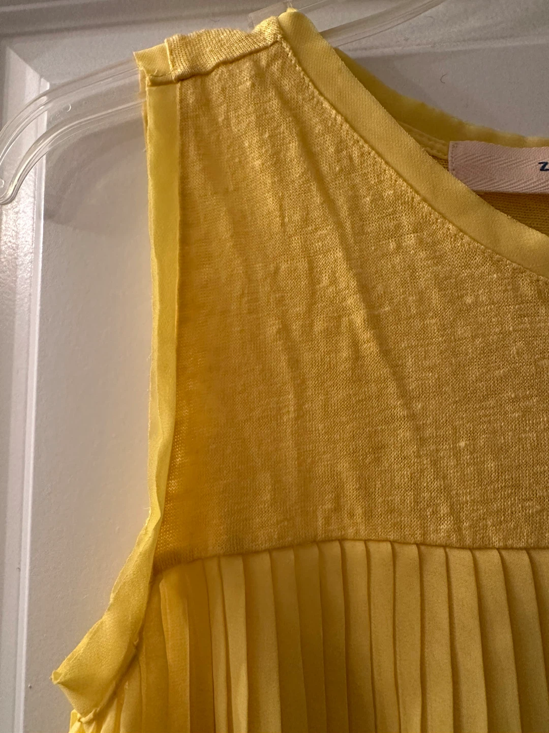 ZARA Yellow Pleated Tank Top - photo 4