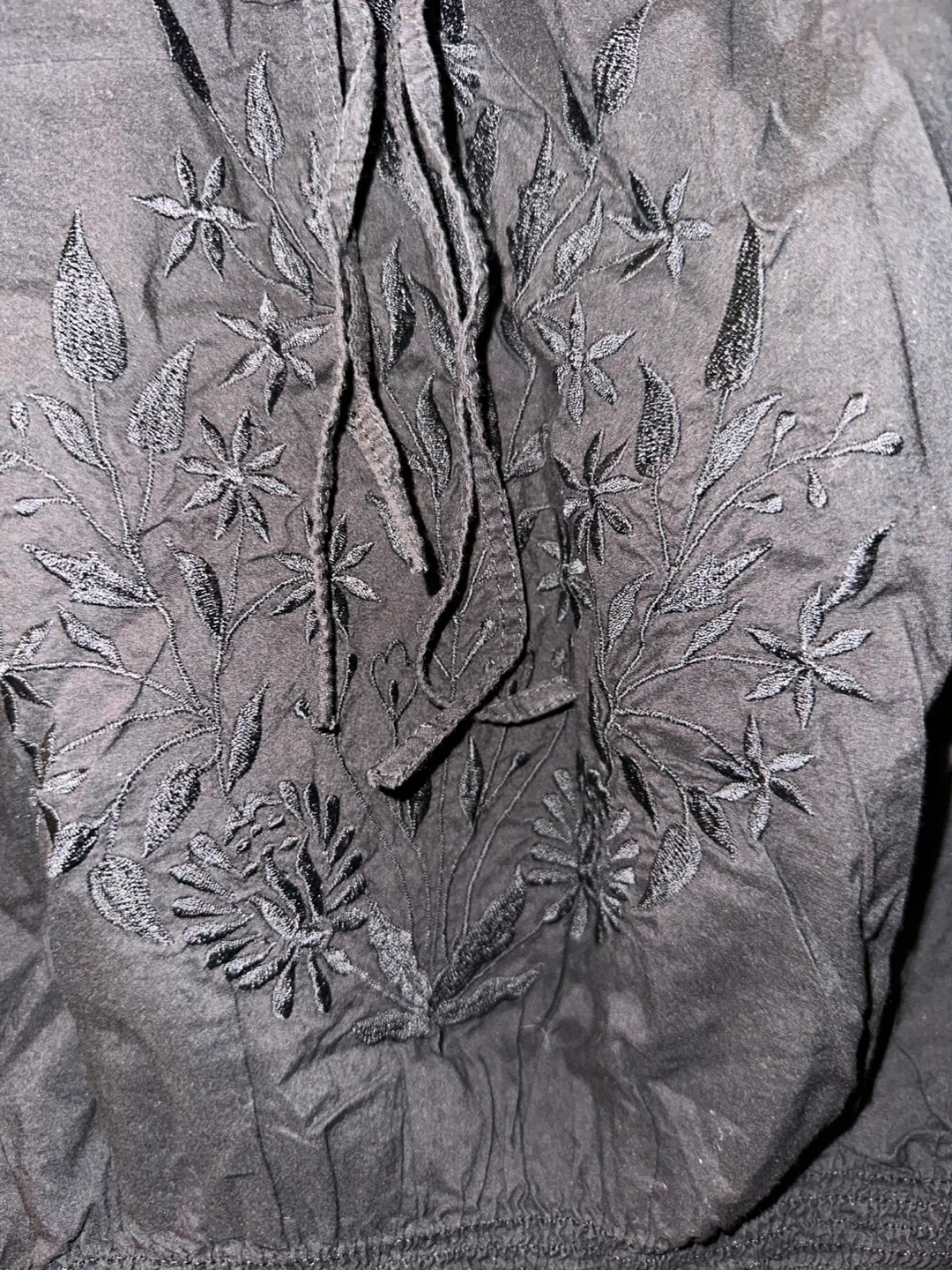 Black Embroidered Top Size S - photo 3