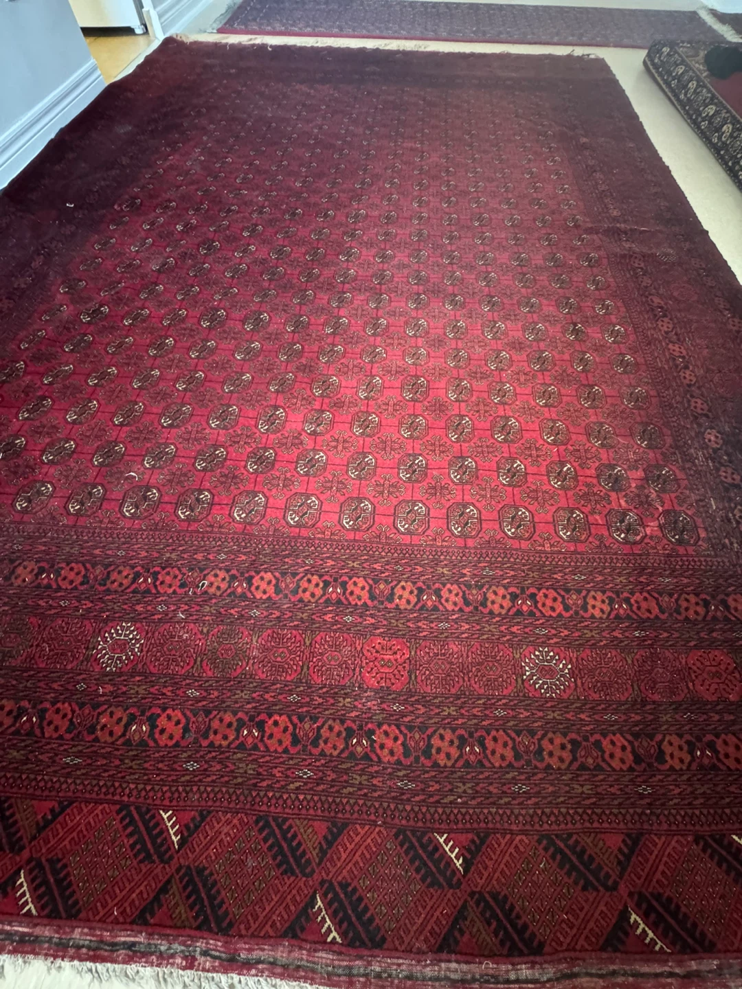 Red Patterned Rug it’s hand made