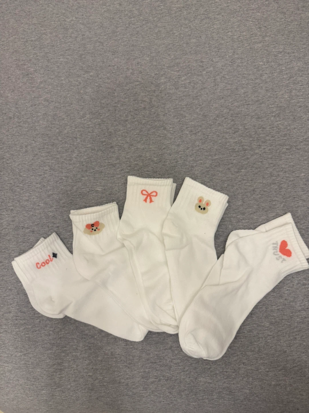 Cute White Socks - Set of 5