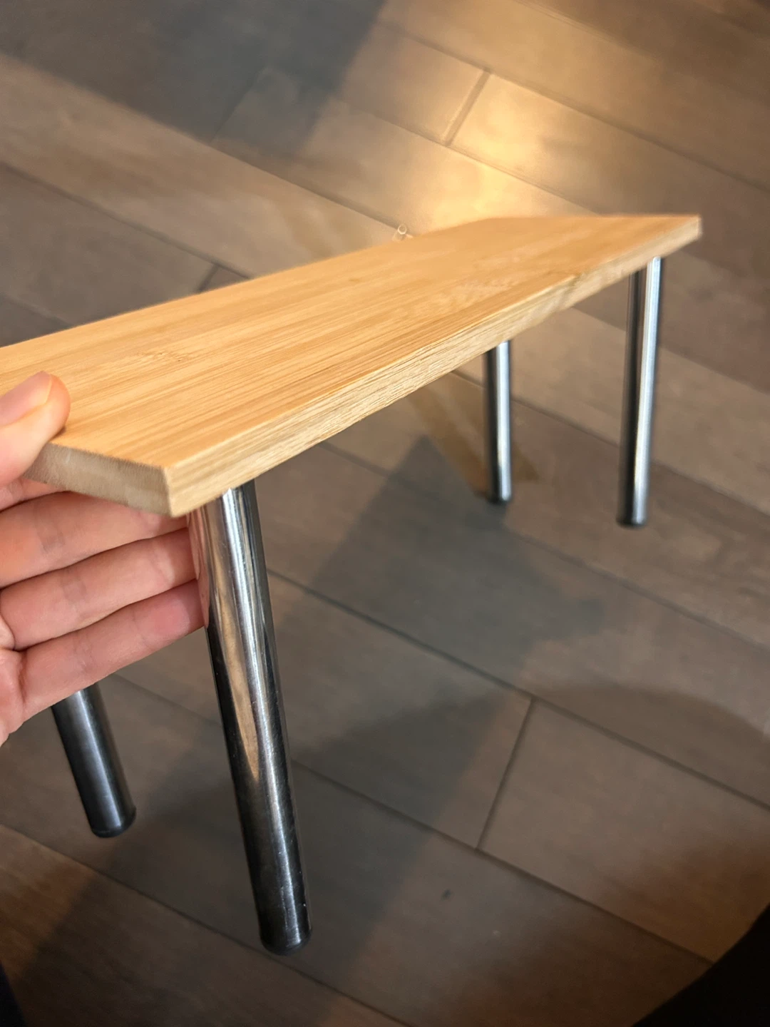 Bamboo Shelf with Metal Legs - photo 2