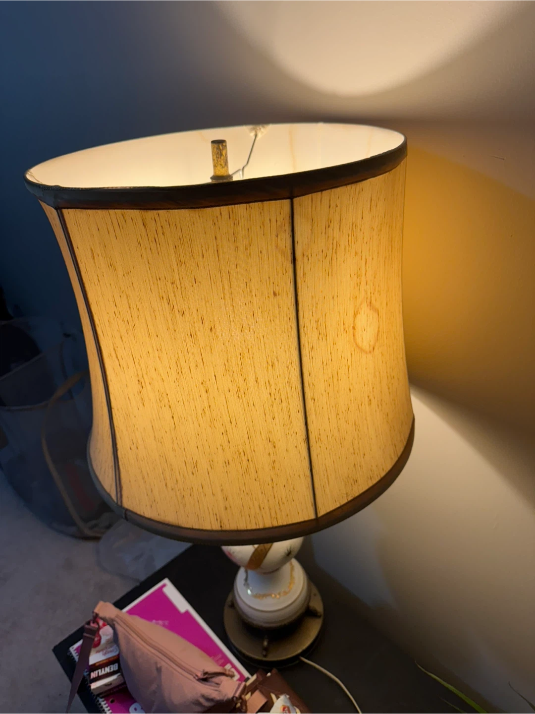 Vintage Table Lamp - Beige Shade
