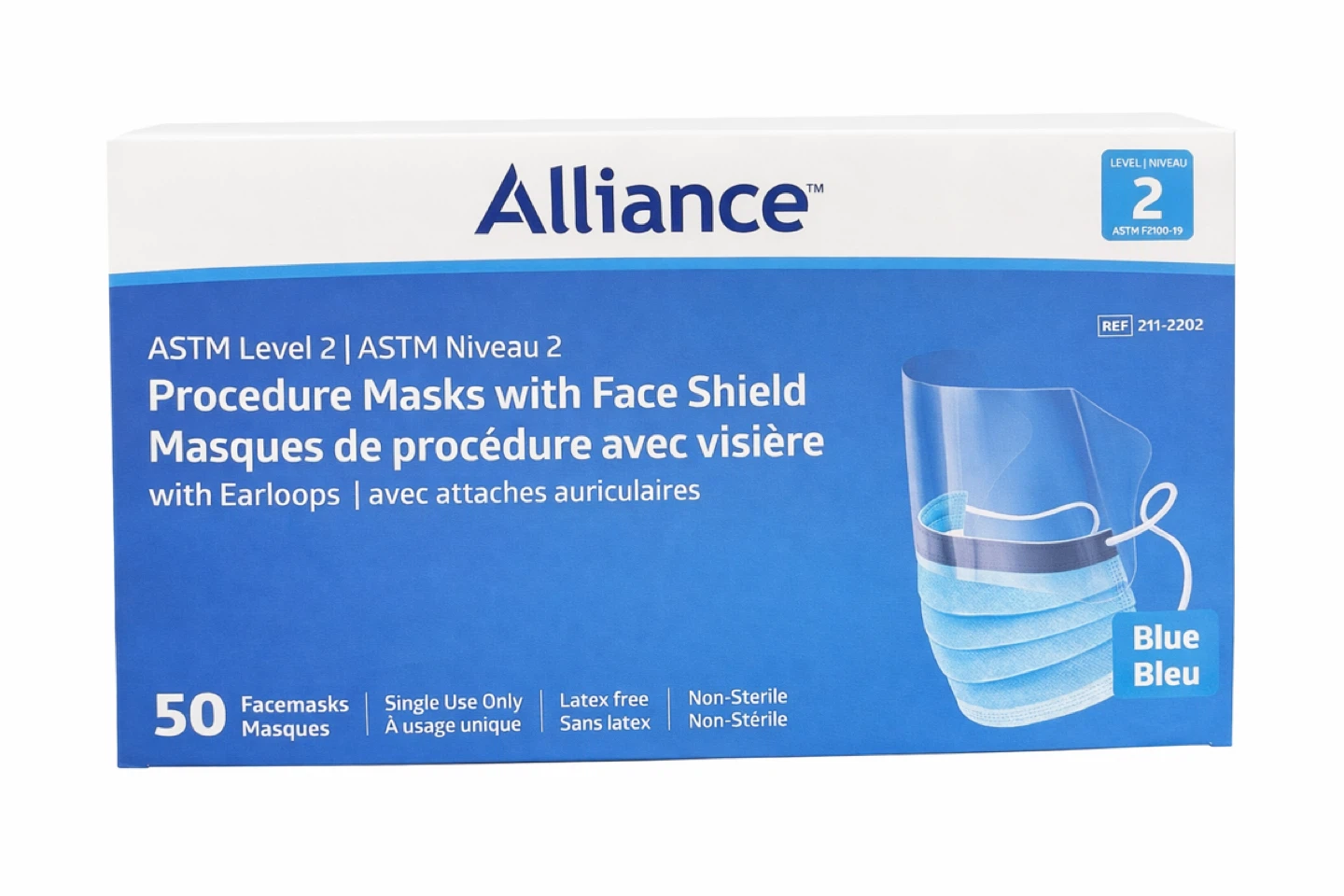 Alliance Procedure Masks with Face Shield, 50 count