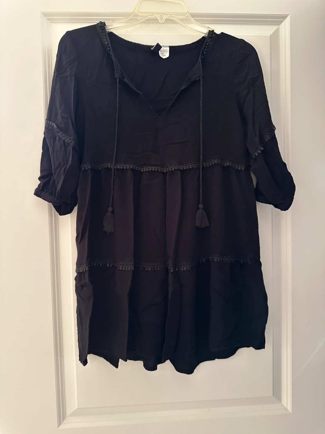 H&M Black Tassel Dress
