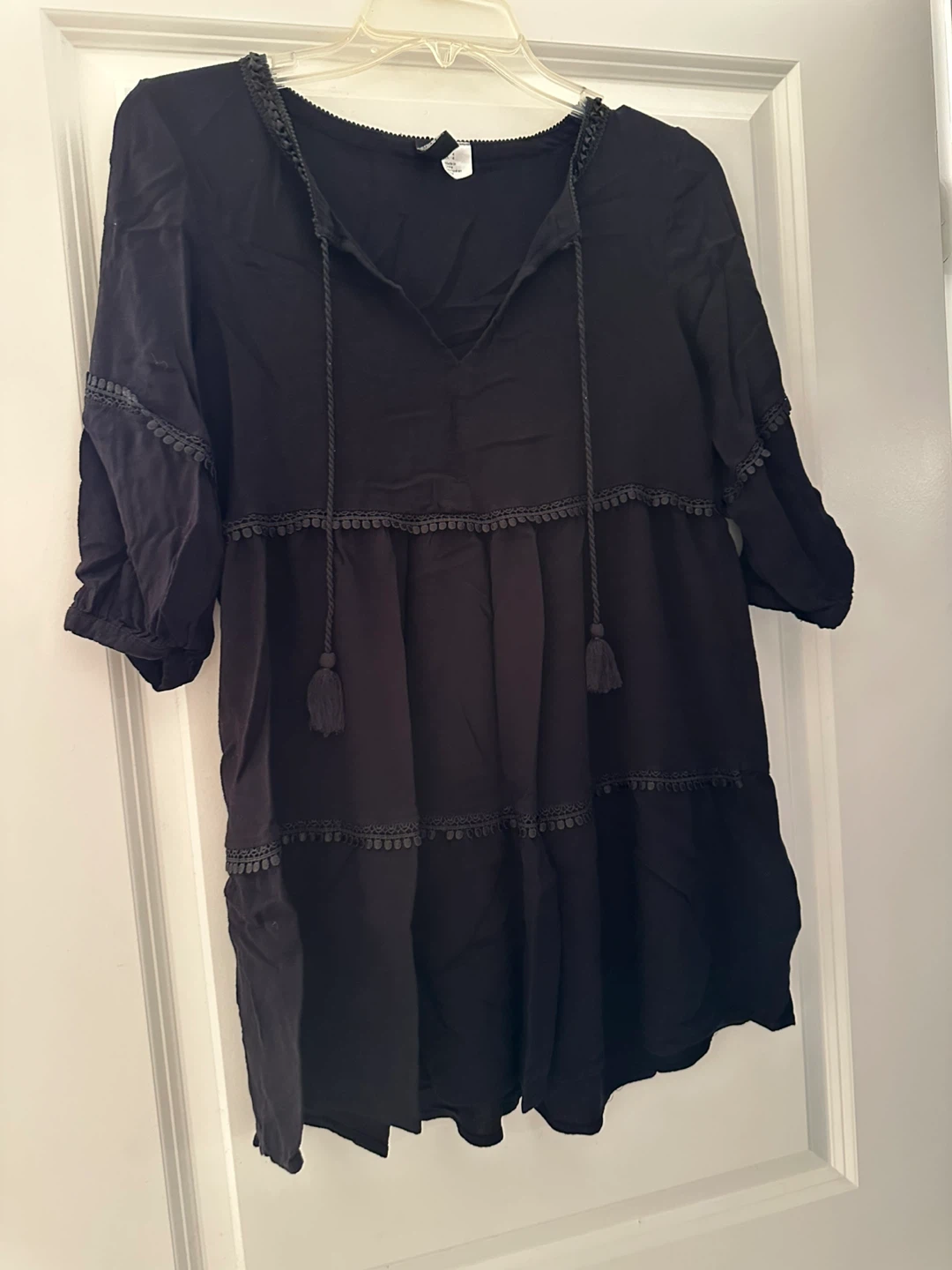 H&M Black Tassel Dress - photo 2