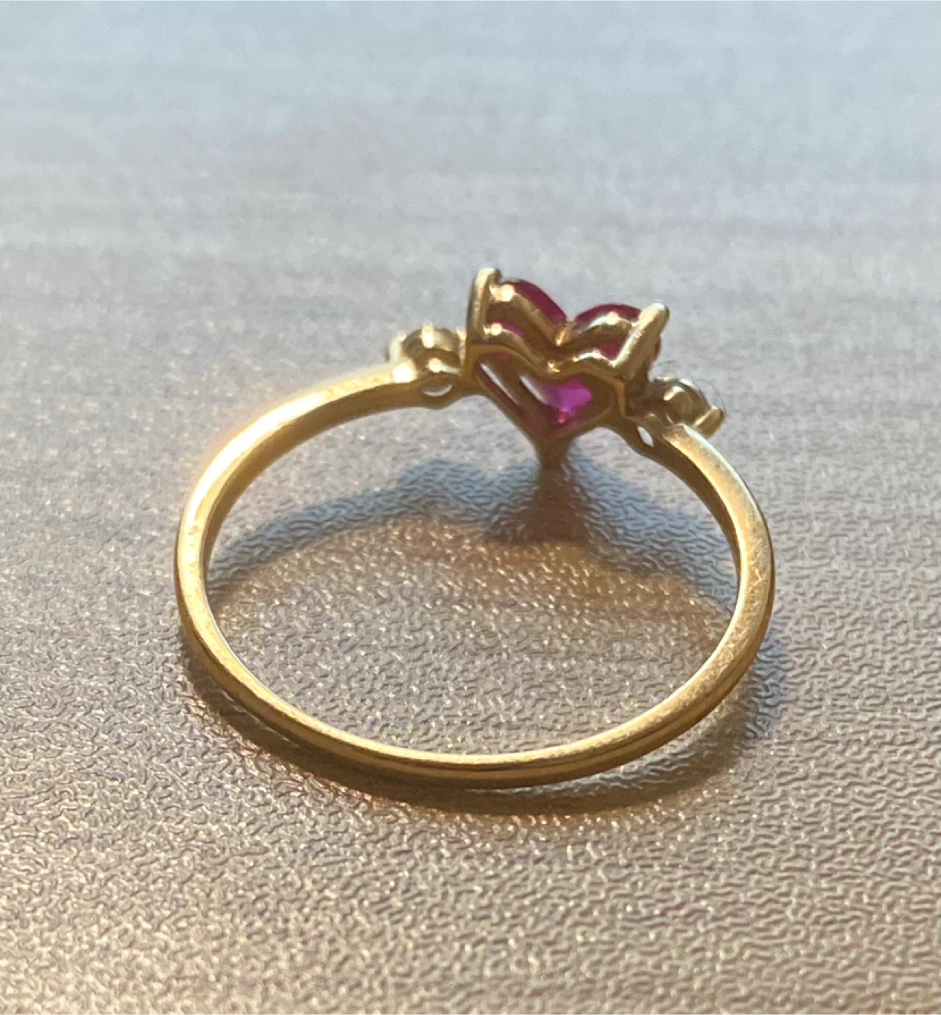 14K Gold Ruby Heart Ring - photo 2